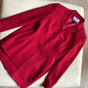 Red Skirt and Jacket Kasper Suit